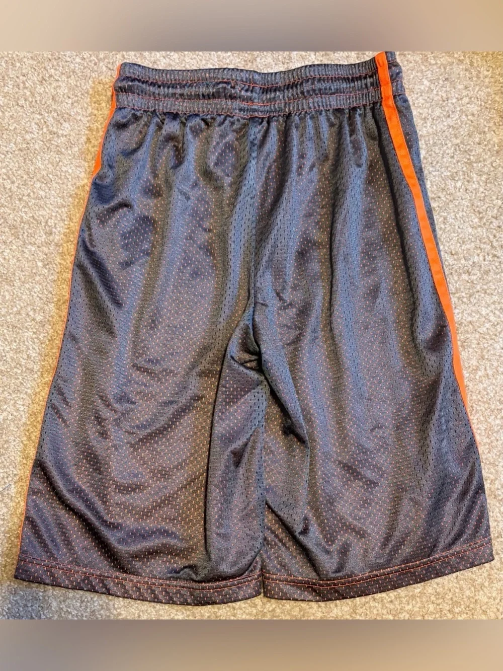 Athletic Basketball Shorts Orange Trim, Boys Size Large (10/12)